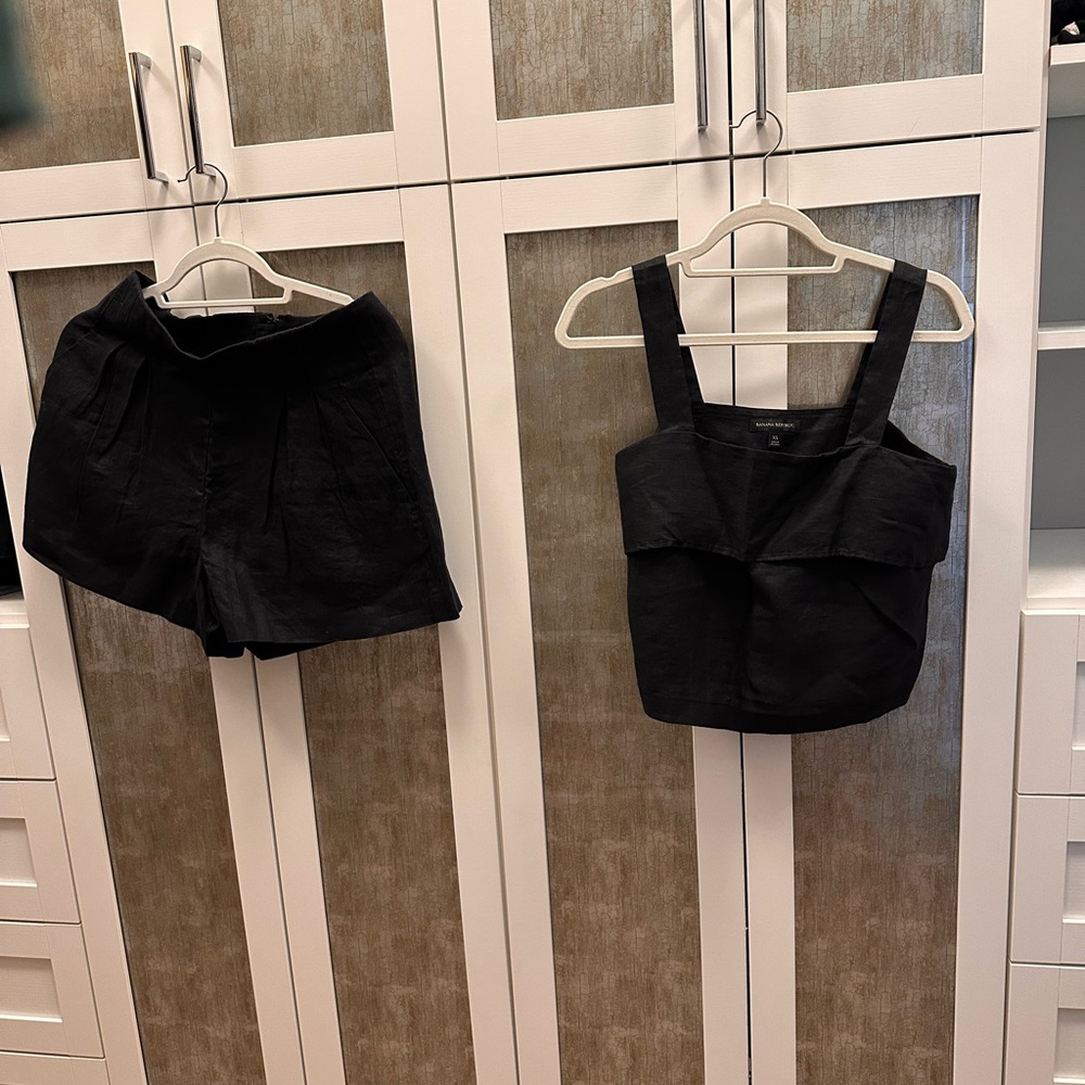 Banana Republic Linen Matching Short Set